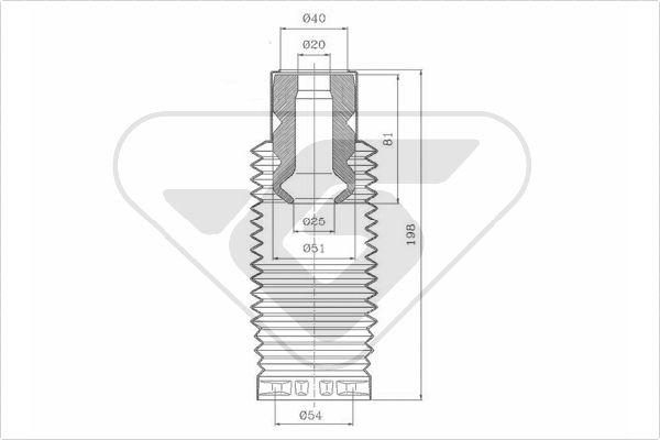 Hutchinson KP095 - Putekļu aizsargkomplekts, Amortizators www.autospares.lv