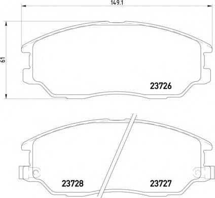 Hyundai 58101-H1A80 - Bremžu uzliku kompl., Disku bremzes www.autospares.lv