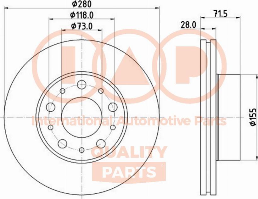 IAP QUALITY PARTS 709-08033 - Bremžu diski autospares.lv