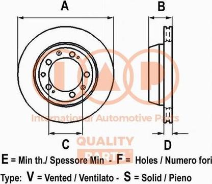 IAP QUALITY PARTS 709-07065G - Тормозной диск www.autospares.lv