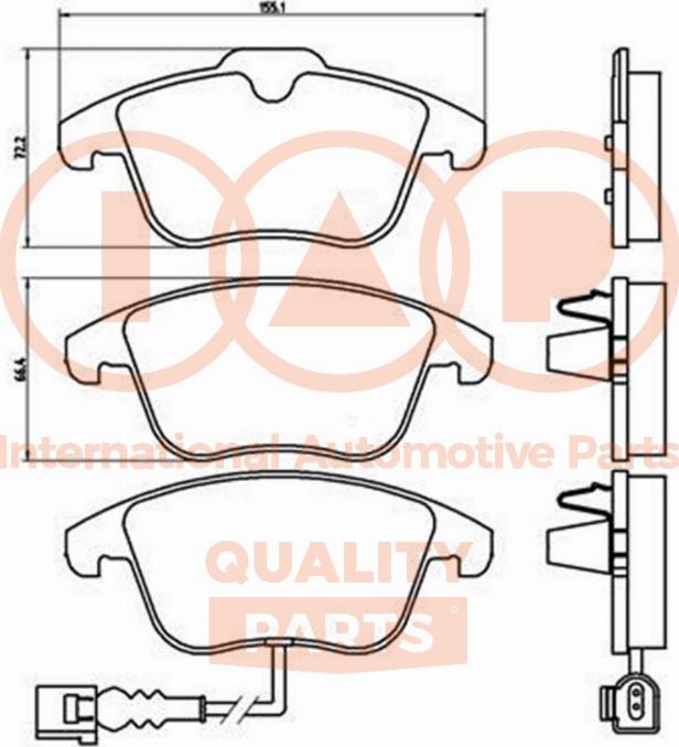 IAP QUALITY PARTS 704-50030 - Тормозные колодки, дисковые, комплект www.autospares.lv