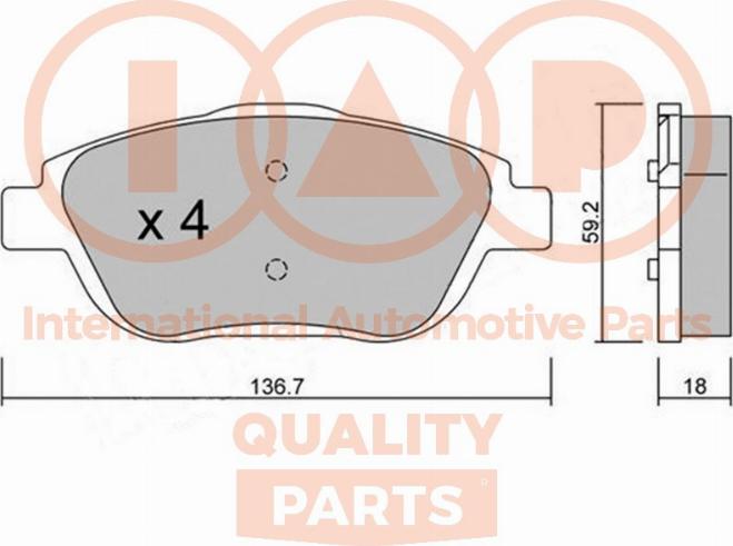 IAP QUALITY PARTS 704-52022 - Bremžu uzliku kompl., Disku bremzes autospares.lv