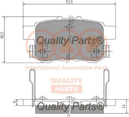 IAP QUALITY PARTS 704-06046 - Тормозные колодки, дисковые, комплект www.autospares.lv