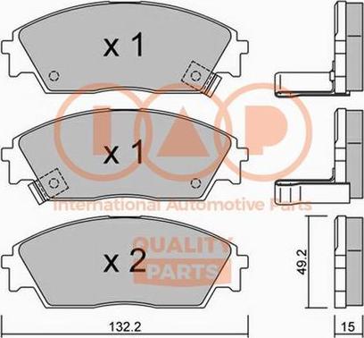 IAP QUALITY PARTS 704-06012P - Brake Pad Set, disc brake www.autospares.lv