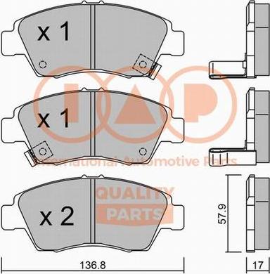 IAP QUALITY PARTS 704-06017P - Bremžu uzliku kompl., Disku bremzes autospares.lv