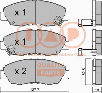 IAP QUALITY PARTS 704-06036P - Brake Pad Set, disc brake www.autospares.lv