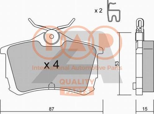 IAP QUALITY PARTS 704-06027P - Brake Pad Set, disc brake www.autospares.lv