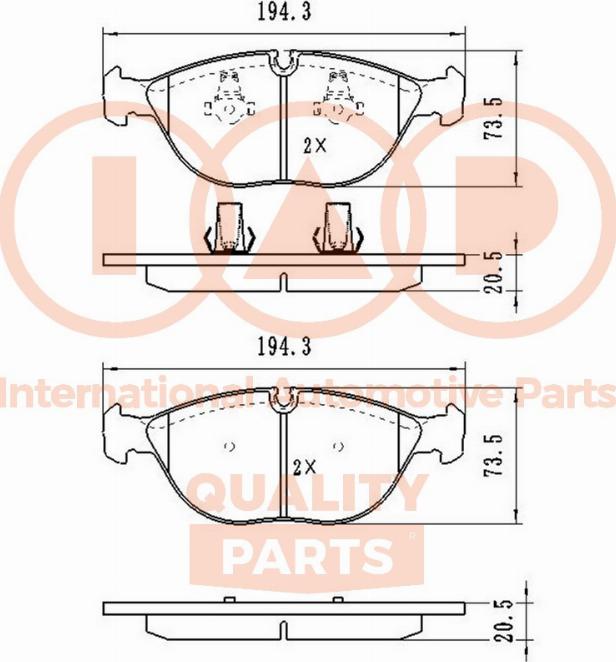 IAP QUALITY PARTS 704-02080 - Brake Pad Set, disc brake www.autospares.lv