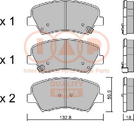 IAP QUALITY PARTS 704-07130P - Тормозные колодки, дисковые, комплект www.autospares.lv