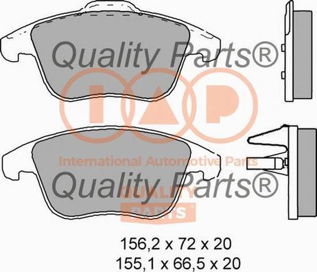 IAP QUALITY PARTS 704-14072X - Тормозные колодки, дисковые, комплект www.autospares.lv