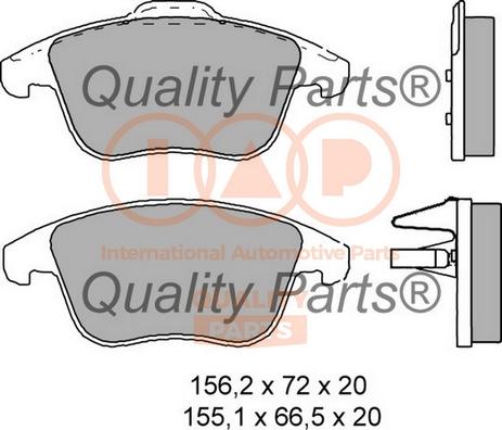 IAP QUALITY PARTS 704-14072 - Тормозные колодки, дисковые, комплект www.autospares.lv