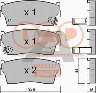 IAP QUALITY PARTS 704-16050P - Brake Pad Set, disc brake www.autospares.lv