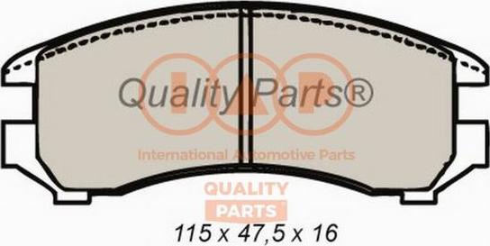 IAP QUALITY PARTS 704-16061 - Тормозные колодки, дисковые, комплект www.autospares.lv