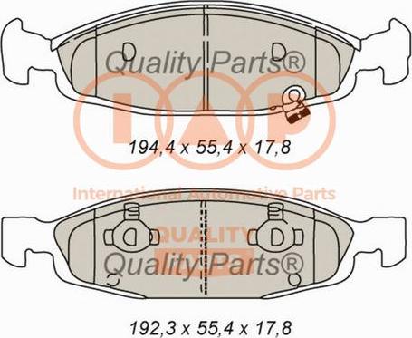 IAP QUALITY PARTS 704-10044 - Bremžu uzliku kompl., Disku bremzes www.autospares.lv