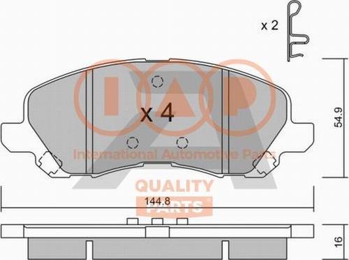 IAP QUALITY PARTS 704-10070P - Bremžu uzliku kompl., Disku bremzes autospares.lv