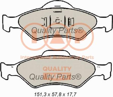 IAP QUALITY PARTS 704-11082 - Тормозные колодки, дисковые, комплект www.autospares.lv