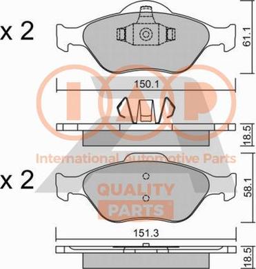 IAP QUALITY PARTS 704-11028P - Bremžu uzliku kompl., Disku bremzes www.autospares.lv