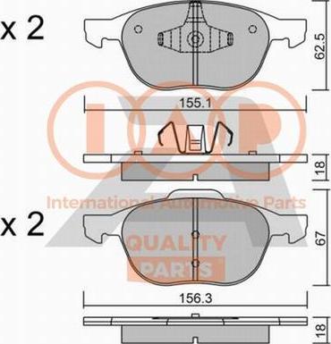 IAP QUALITY PARTS 704-11027P - Тормозные колодки, дисковые, комплект www.autospares.lv