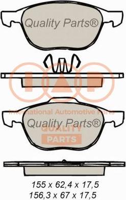 IAP QUALITY PARTS 704-11027 - Тормозные колодки, дисковые, комплект www.autospares.lv