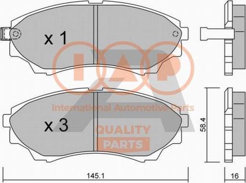 IAP QUALITY PARTS 704-11073P - Brake Pad Set, disc brake www.autospares.lv