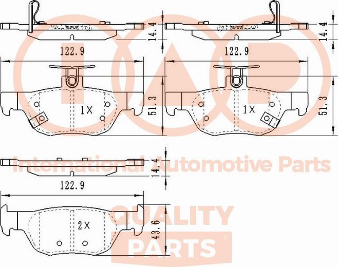 IAP QUALITY PARTS 704-11123 - Тормозные колодки, дисковые, комплект www.autospares.lv