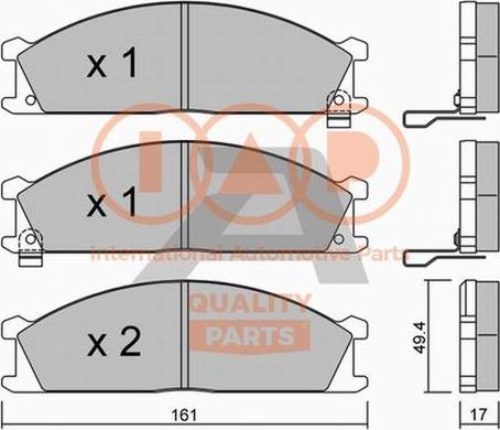 IAP QUALITY PARTS 704-13041P - Brake Pad Set, disc brake www.autospares.lv