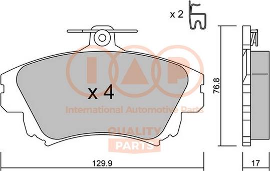 IAP QUALITY PARTS 704-12082P - Brake Pad Set, disc brake www.autospares.lv