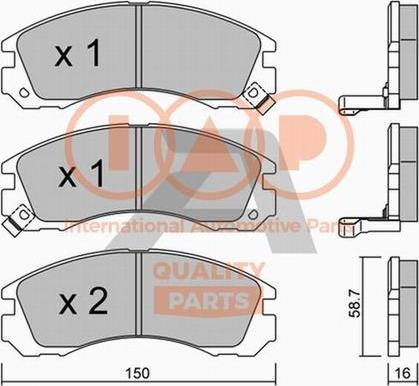 IAP QUALITY PARTS 704-12021P - Тормозные колодки, дисковые, комплект www.autospares.lv