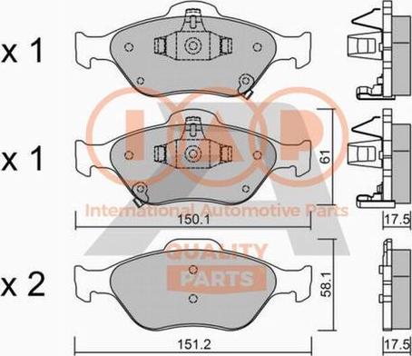 IAP QUALITY PARTS 704-17004P - Bremžu uzliku kompl., Disku bremzes autospares.lv