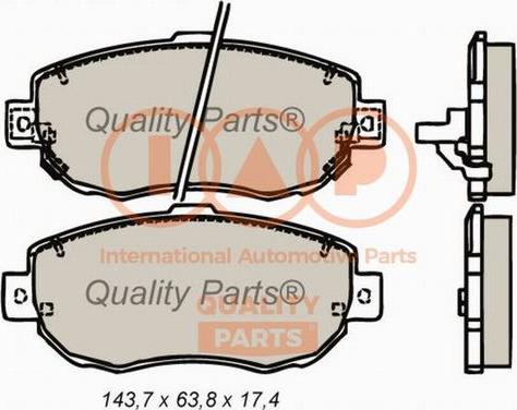 IAP QUALITY PARTS 704-17110P - Тормозные колодки, дисковые, комплект www.autospares.lv