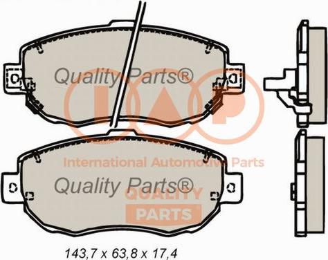 IAP QUALITY PARTS 704-17110 - Тормозные колодки, дисковые, комплект www.autospares.lv