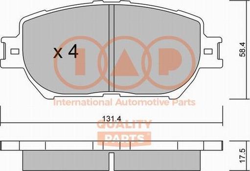 IAP QUALITY PARTS 704-17185X - Brake Pad Set, disc brake www.autospares.lv