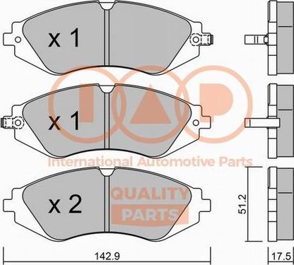 IAP QUALITY PARTS 704-20034P - Тормозные колодки, дисковые, комплект www.autospares.lv