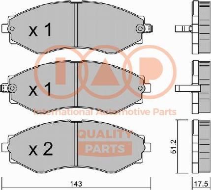 IAP QUALITY PARTS 704-20070P - Тормозные колодки, дисковые, комплект www.autospares.lv