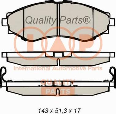 IAP QUALITY PARTS 704-20070 - Тормозные колодки, дисковые, комплект www.autospares.lv