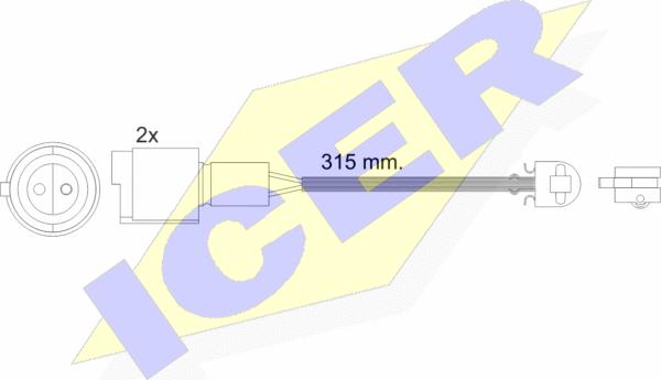 Icer 610440 E C - Indikators, Bremžu uzliku nodilums www.autospares.lv