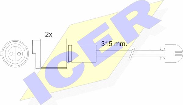 Icer 610455 E C - Indikators, Bremžu uzliku nodilums www.autospares.lv