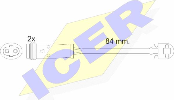 Icer 610484 E C - Warning Contact, brake pad wear www.autospares.lv