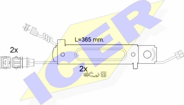 Icer 610485 E C - Indikators, Bremžu uzliku nodilums www.autospares.lv