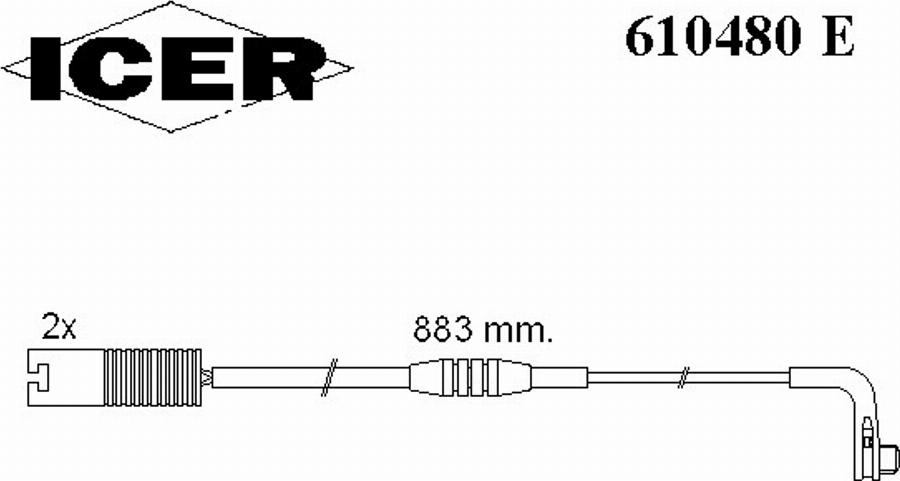 Icer 610480E - Indikators, Bremžu uzliku nodilums www.autospares.lv