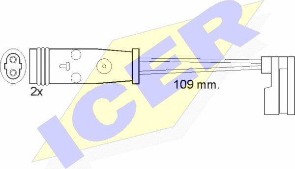 Icer 610483 E C - Indikators, Bremžu uzliku nodilums autospares.lv