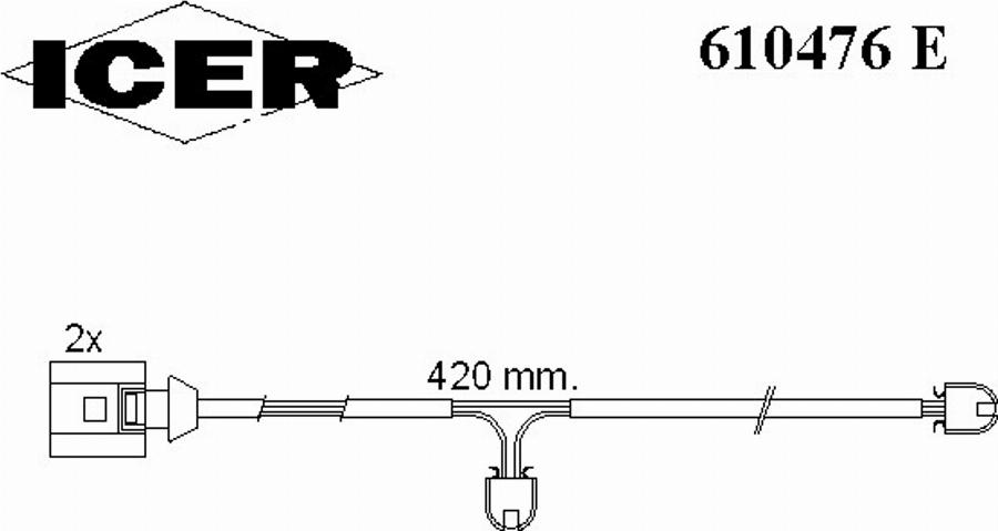 Icer 610476 E - Indikators, Bremžu uzliku nodilums www.autospares.lv