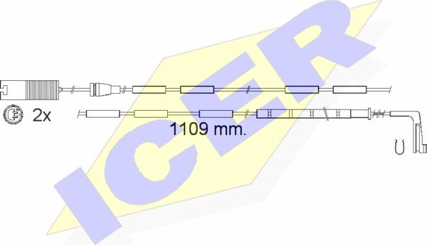 Icer 610542 E C - Indikators, Bremžu uzliku nodilums www.autospares.lv