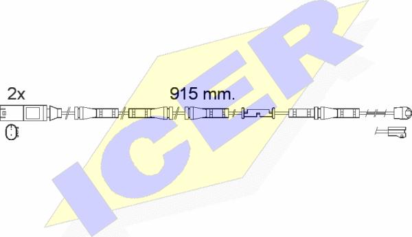 Icer 610557 E C - Indikators, Bremžu uzliku nodilums www.autospares.lv