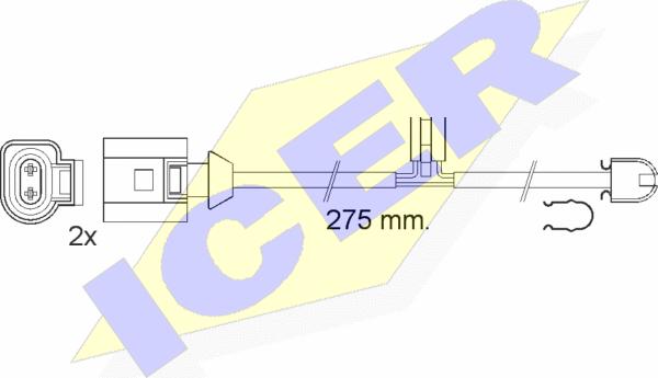 Icer 610565 E C - Indikators, Bremžu uzliku nodilums www.autospares.lv