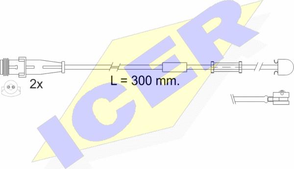 Icer 610504 E C - Warning Contact, brake pad wear www.autospares.lv