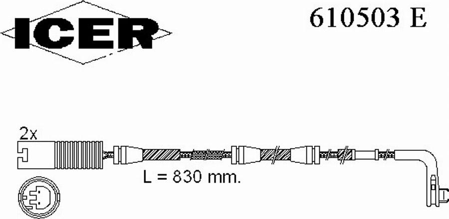 Icer 610503E - Indikators, Bremžu uzliku nodilums www.autospares.lv