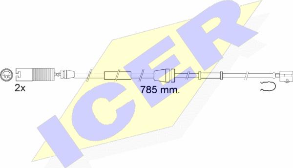 Icer 610536 E C - Warning Contact, brake pad wear www.autospares.lv