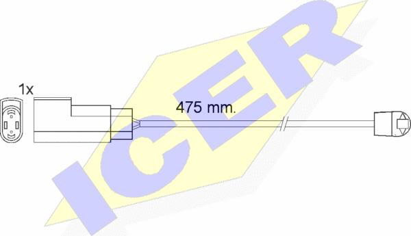 Icer 610576 E C - Indikators, Bremžu uzliku nodilums autospares.lv