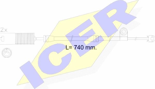 Icer 610603 E C - Indikators, Bremžu uzliku nodilums www.autospares.lv